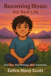 Iliyan, at age 6 sitting at sunset.